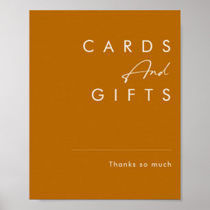 Affiche Simple Désert Panneau Cartes et Cadeaux Orange B