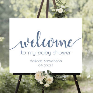 Affiche Simple Editable Welcome   Dusty Blue Any Event