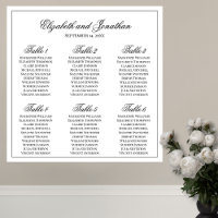 Simple Elegance 6 Table Wedding Seating Chart
