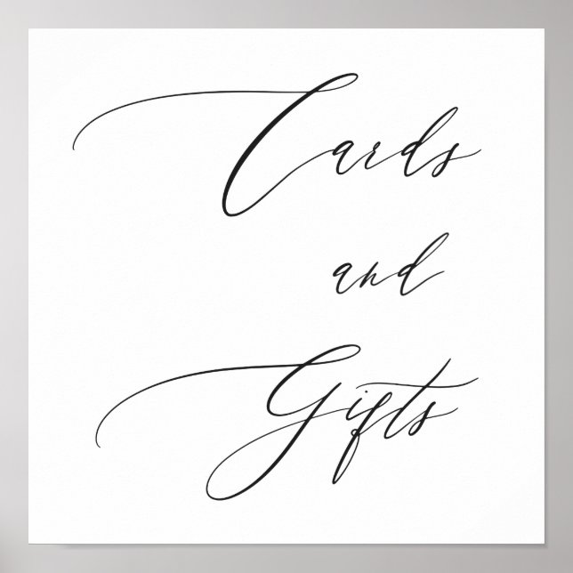 Affiche Simple Elegant Calligraphy Wedding Cards & Gifts (Devant)