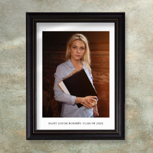Affiche Simple Elegant Graduate Photo and Name 