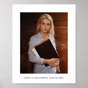 Affiche Simple Elegant Graduate Photo and Name