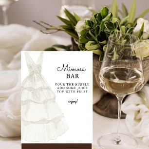 Affiche Simple élégant Mariage blanc Gown barre Mimosa Sig