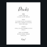 Affiche Simple Élégant Mariage Boissons Menu Signer<br><div class="desc">Ce panneau de menu simple et élégant pour les boissons de mariage est parfait pour votre réception de mariage minimaliste moderne en noir et blanc. Le design comporte une police contemporaine minimale accompagnée d'une calligraphie formelle. Gardez-le tel quel, ou choisissez de le personnaliser avec vos propres oeuvres d'art ou photos...</div>