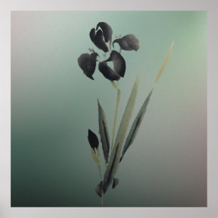 Affiche Simple élégant moderne Ukiyo-e Japonais Iris