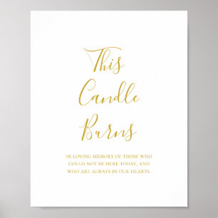 Affiche Simple Élégant Or Cette Bougie Brûle Panneau de Ma