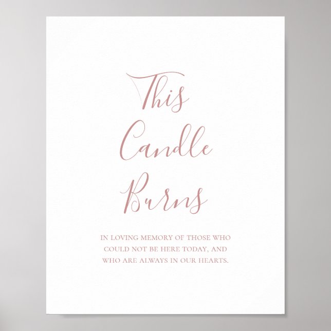 Affiche Simple Élégant Rose Gold Cette Bougie Brûle Pannea (Devant)