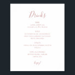 Affiche Simple Elegant Rose Gold Mariage Boissons Menu Sig<br><div class="desc">Ce panneau de menu simple et élégant en or rose mariage est parfait pour votre mariage en or rose minimaliste classique. Le design est composé d'une vintage classique minimaliste, d'une police d'or blush contemporaine et d'une calligraphie formelle romantique délicate. Il est parfait pour les mariages de luxe du printemps, de...</div>