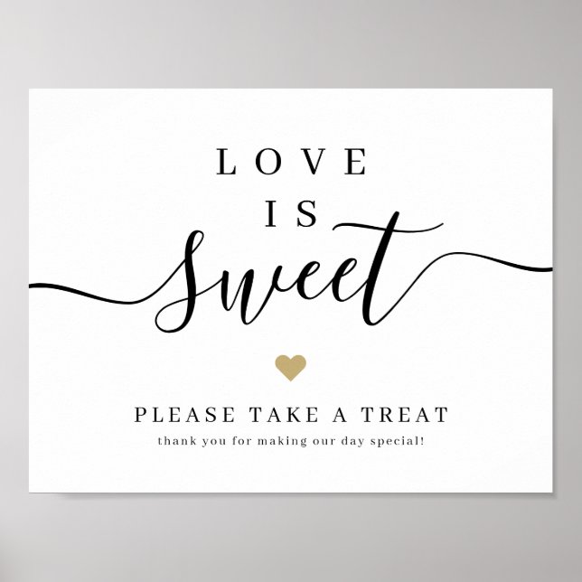 Affiche Simple élégant script mariage amour est doux signe (Devant)