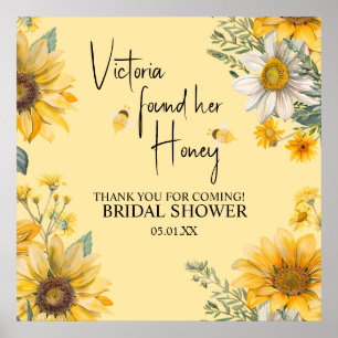 Affiche Simple Elle a trouvé sa douche de mariée abeille à