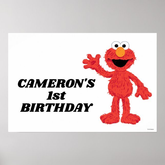 Affiche Simple Elmo 1er anniversaire (Devant)