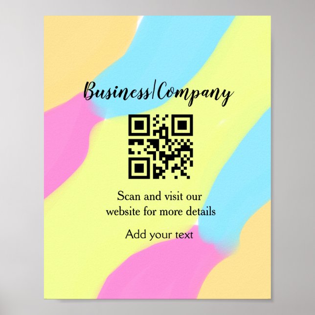 Affiche Simple entreprise site web code-barres QR ajouter  (Devant)