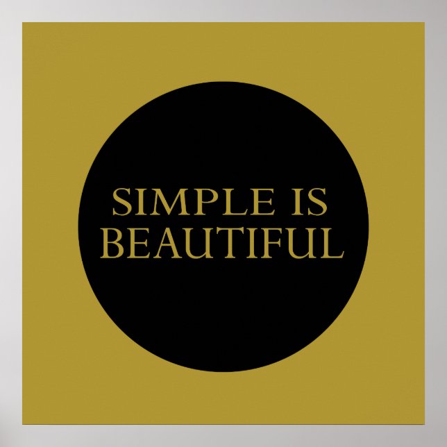 Affiche simple est beau (Devant)