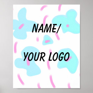 Affiche simple et minimal ajouter votre logo aquarelle