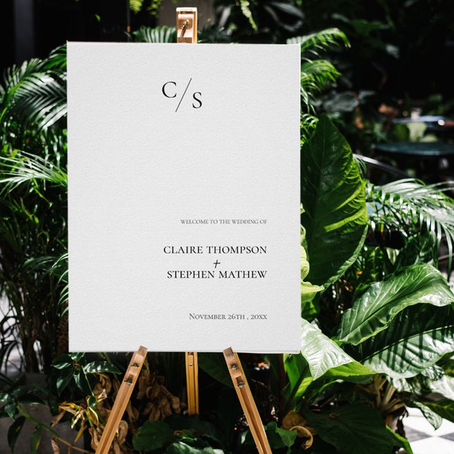 Affiche Simple et minimaliste Bienvenue à notre Mariage (Créateur téléchargé)