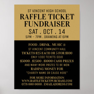 Affiche Simple et moderne, Raffle Ticket Fundraiser Event