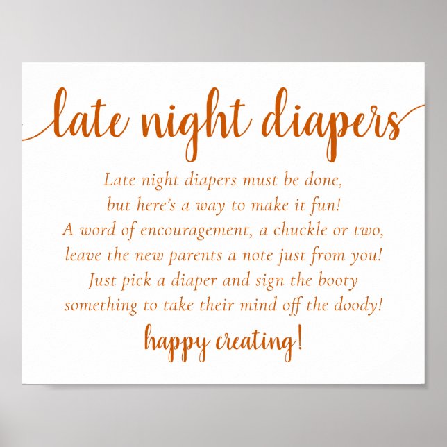 Affiche Simple Fall Late Night Diapers | Orange Shower (Devant)
