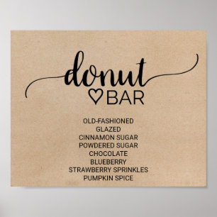 Affiche Simple Faux Kraft Calligraphie Barre de Donut
