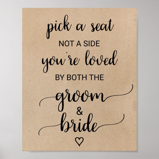 Affiche Simple Faux Kraft Calligraphie Choisir Un Panneau  (Devant)