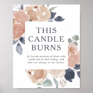 Affiche Simple Floral Rustique Cette Bougie Brûle Mariage
