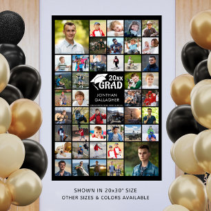 Affiche Simple Graduation 44 Photo Collage Custom Color
