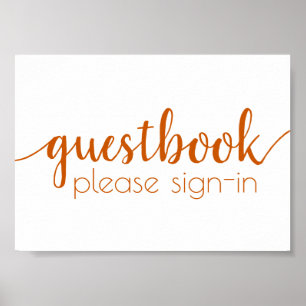 Affiche Simple Guestbook   Fall Orange Any Event Sign