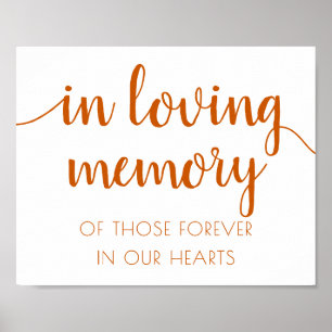 Affiche Simple In Loving Memory   Fall Orange Memorial