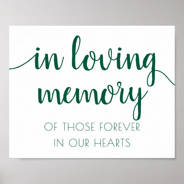 Affiche Simple In Loving Memory | Hunter Green Memorial (Devant)