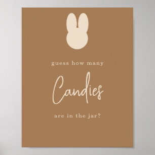 Affiche Simple Lapin Combien de bonbons
