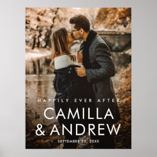 Affiche Simple Mariage Photographique Typographique