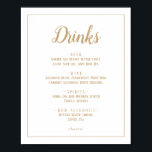 Affiche Simple Minimalist|Mariage Gold Drame Menu Frame<br><div class="desc">Ce panneau simple minimaliste|or mariage boissons menu cadre est parfait pour un mariage élégant. Le design classique est composé d'un cadre de bordure de base et d'une typographie dorée et blanche,  avec un look minimaliste et moderne. QSD117</div>