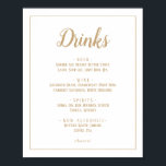 Affiche Simple Minimalist|Mariage Gold Drame Menu Frame<br><div class="desc">Ce panneau simple minimaliste|or mariage boissons menu cadre est parfait pour un mariage élégant. Le design classique est composé d'un cadre de bordure de base et d'une typographie dorée et blanche,  avec un look minimaliste et moderne. QSD117</div>