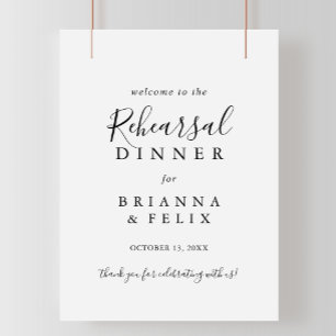 Affiche Simple Minimalist Rehearsal Dinner Welcome Sign