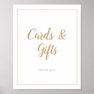 Affiche Simple Minimaliste Carte de mariage/Cadeaux cadre
