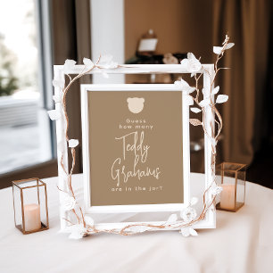 Affiche Simple minimaliste moderne Baby shower d'ours jeu