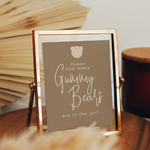 Affiche Simple minimaliste moderne Baby shower d'ours jeu