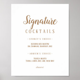 Affiche Simple Minimaliste Signature or Cocktails Signal