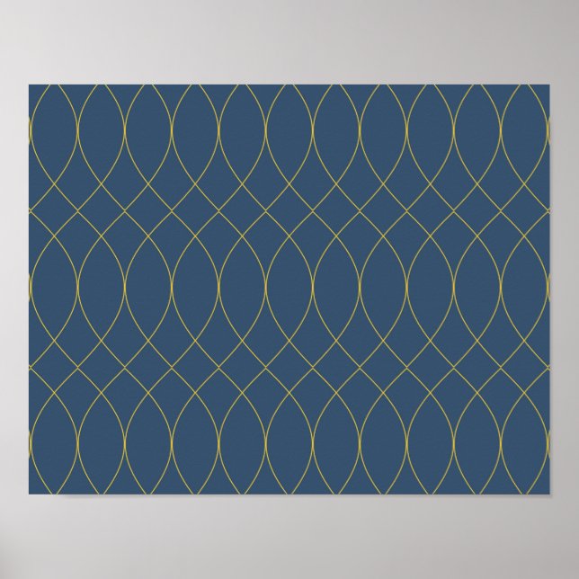 Affiche Simple, modern, cool, trendy curvy, wavy lines (Devant)