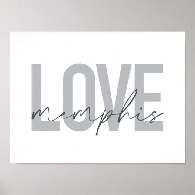 Affiche Simple, modern, urban, cool design Love Memphis (Devant)