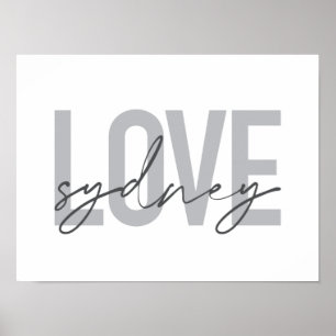 Affiche Simple, moderne, cool, design urbain Amour Sydney