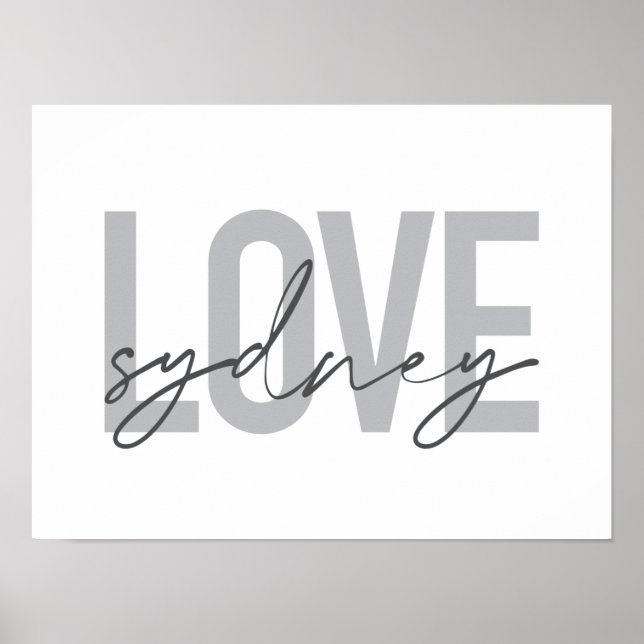 Affiche Simple, moderne, cool, design urbain Amour Sydney (Devant)