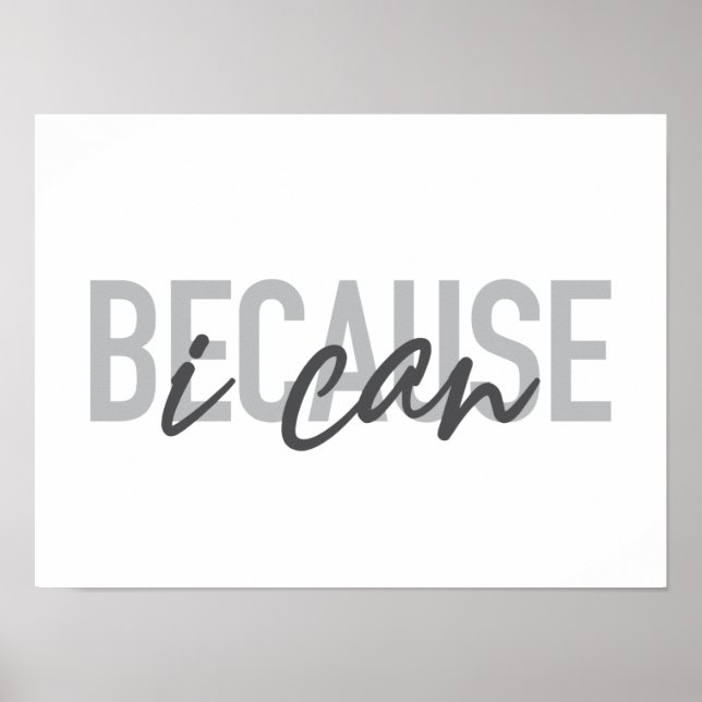 Affiche Simple, moderne, cool, design urbain Parce que je  (Devant)