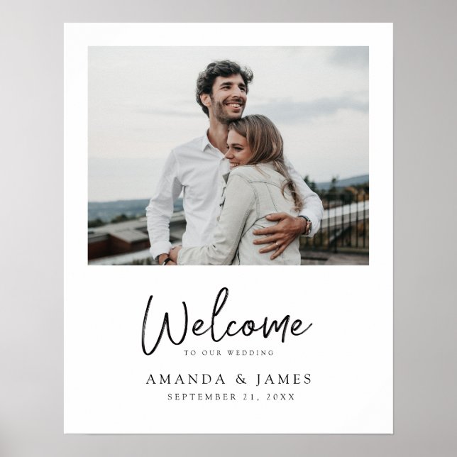 Affiche Simple Moderne et Élégant Accueil de Mariage en Ph (Devant)