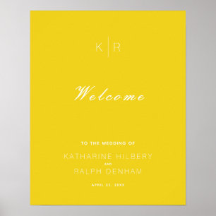 Affiche Simple Moderne Mustard Mariage jaune Accueil