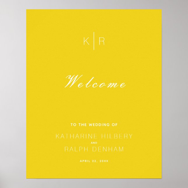 Affiche Simple Moderne Mustard Mariage jaune Accueil (Devant)