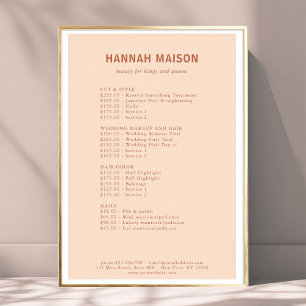 Affiche Simple moderne, Professionnel, Salon, Tarifs
