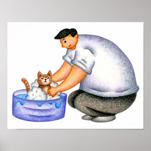 Affiche Simple moment de bonheur dans le bain.