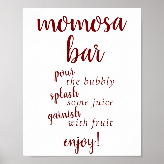 Affiche Simple Momosa Bar | Candy Apple Rouge N'importe qu (Devant)