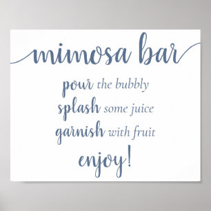 Affiche Simple Momosa Bar Dusty Blue Any Event Sign