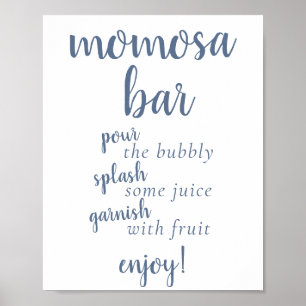 Affiche Simple Momosa Bar   Dusty Blue Any Event Sign